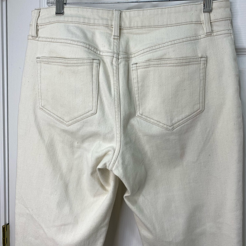 Lands' End Off-White Mid Rise Straight Denim Jeans Size 10 - Picture 8 of 12